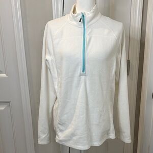 Eddie Bauer Women's White Fleece Hoodie Size XL